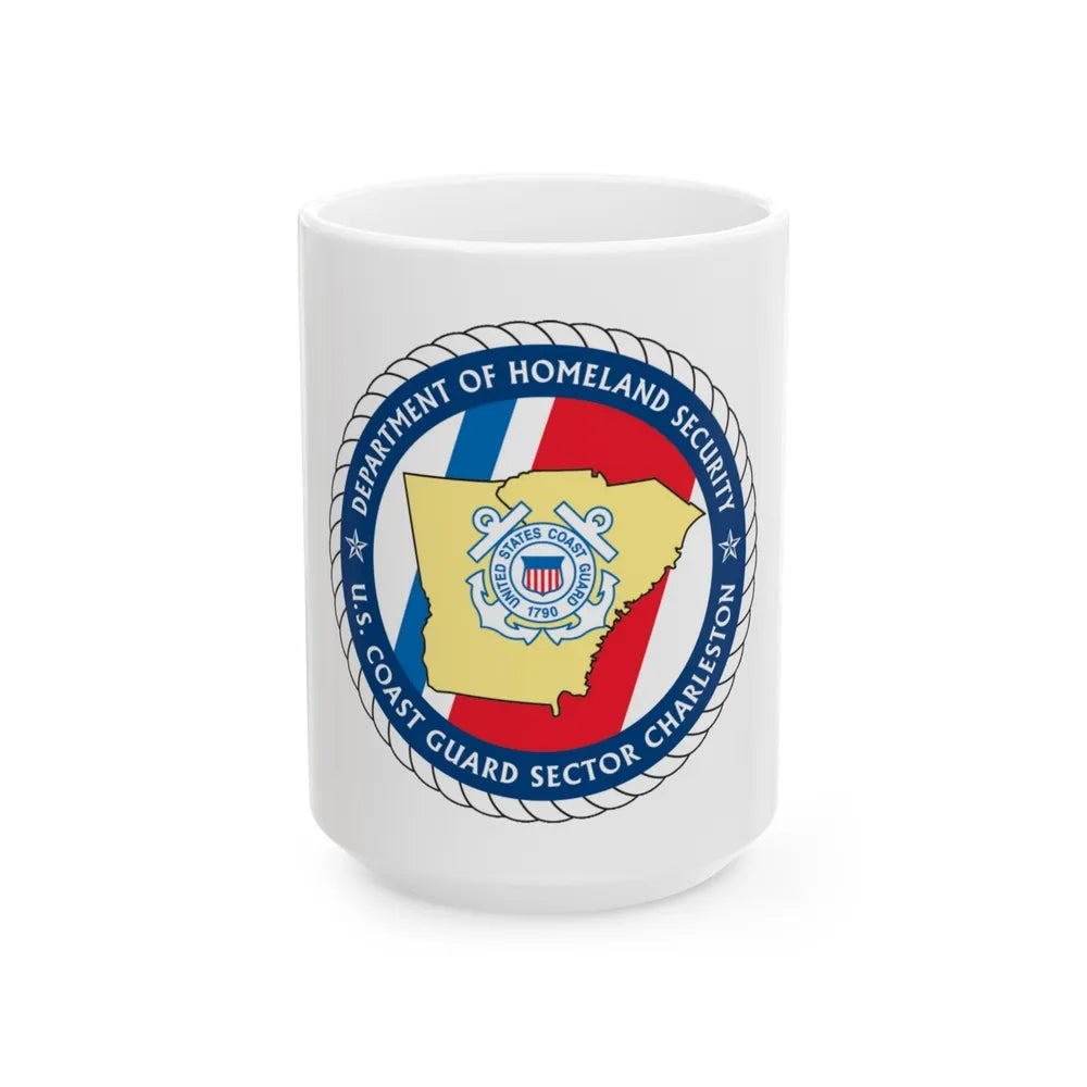 USCG Sector Charleston DHS (U.S. Coast Guard) White Coffee Mug-15oz-Go Mug Yourself