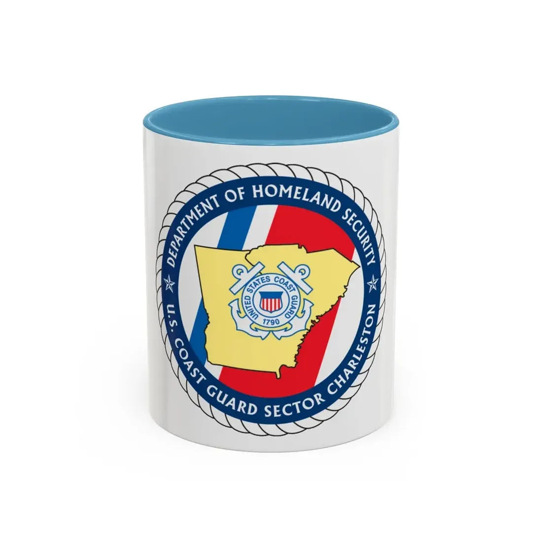 USCG Sector Charleston   DHS (U.S. Coast Guard) Accent Coffee Mug 11oz Light Blue - Go Mug Yourself