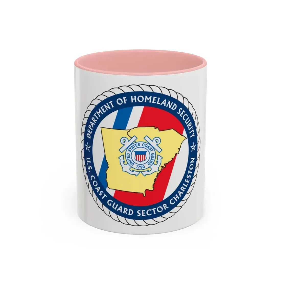 USCG Sector Charleston   DHS (U.S. Coast Guard) Accent Coffee Mug 11oz Pink - Go Mug Yourself