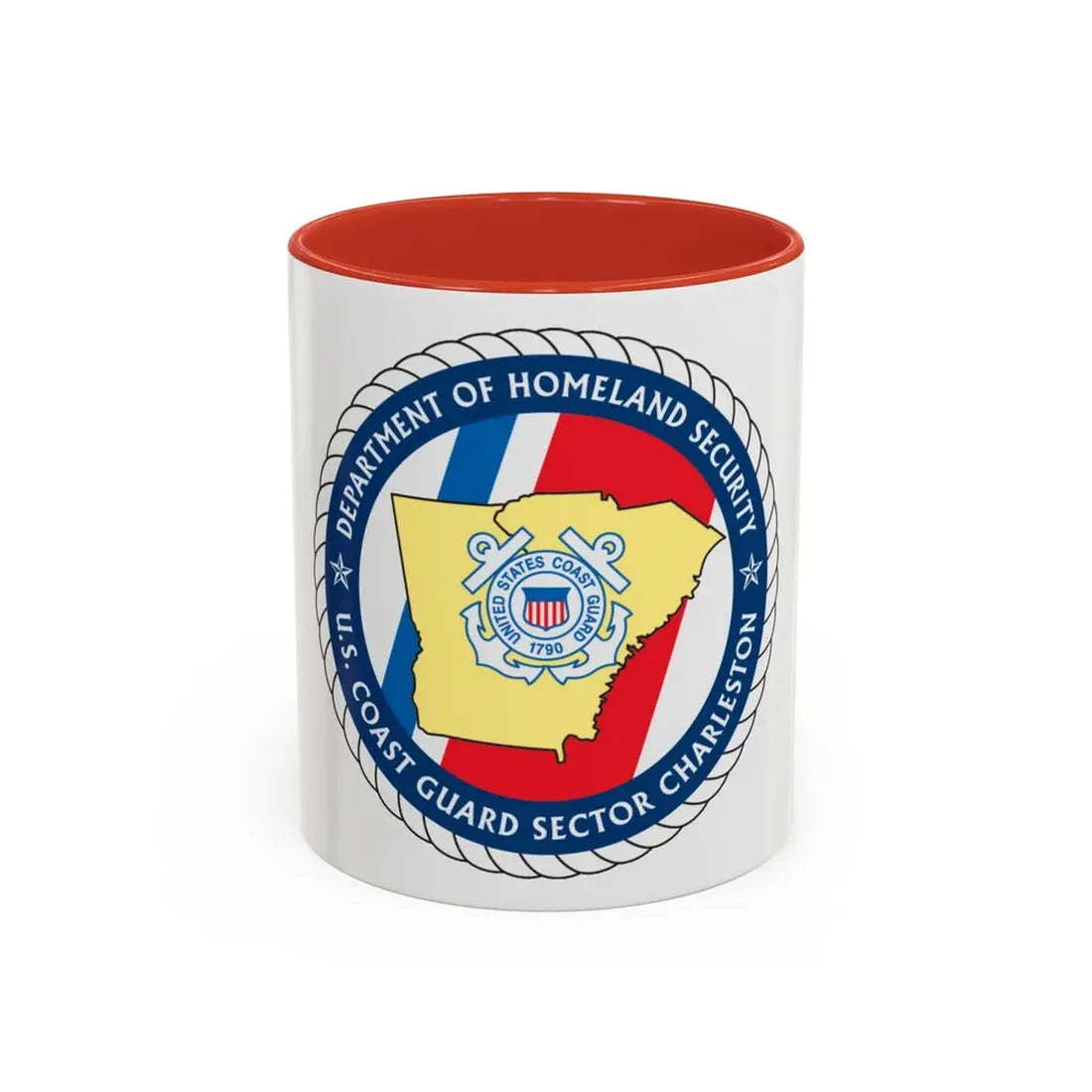 USCG Sector Charleston   DHS (U.S. Coast Guard) Accent Coffee Mug 11oz Red - Go Mug Yourself