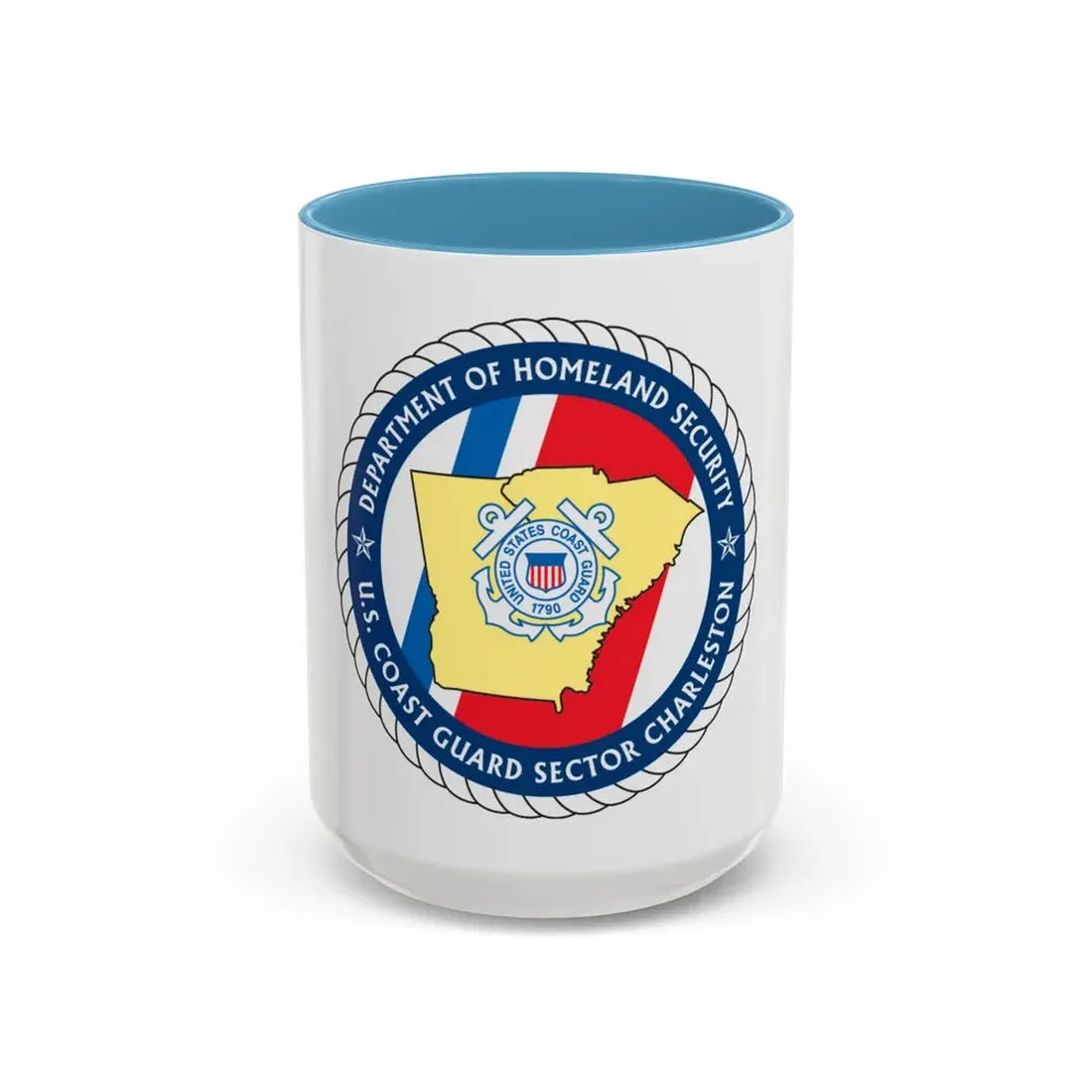USCG Sector Charleston   DHS (U.S. Coast Guard) Accent Coffee Mug 15oz Light Blue - Go Mug Yourself