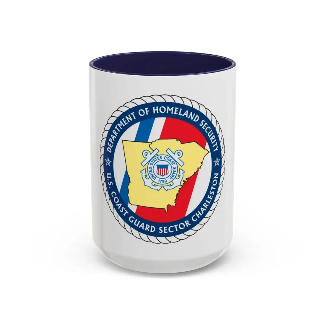 USCG Sector Charleston   DHS (U.S. Coast Guard) Accent Coffee Mug 15oz Navy - Go Mug Yourself