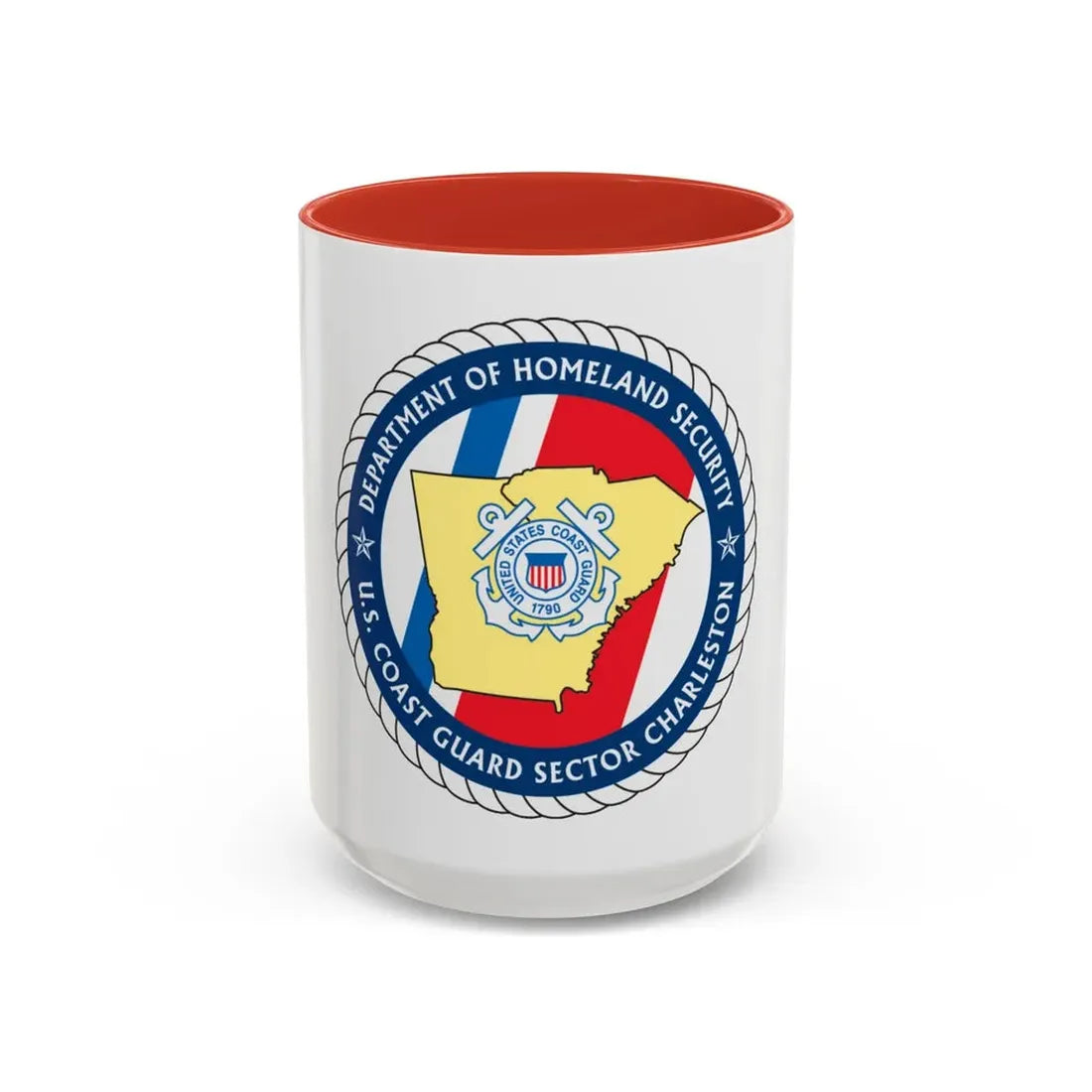 USCG Sector Charleston   DHS (U.S. Coast Guard) Accent Coffee Mug 15oz Red - Go Mug Yourself