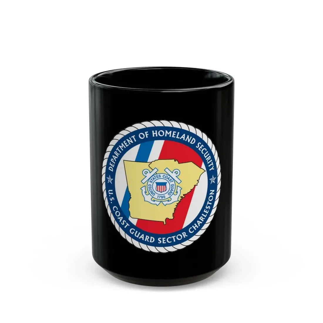 USCG Sector Charleston   DHS (U.S. Coast Guard) Black Coffee Mug 15oz - Go Mug Yourself