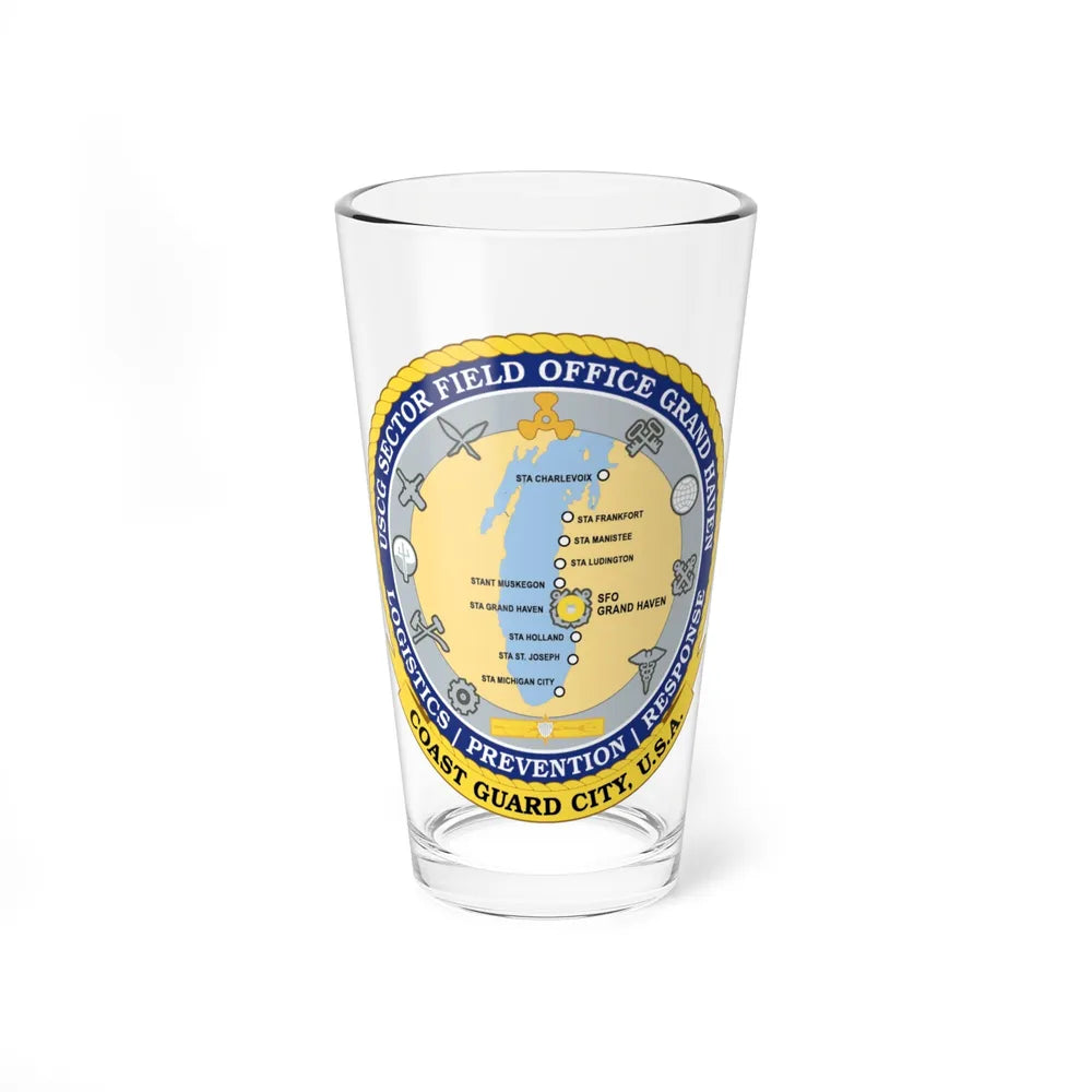 USCG Sector Field Office Grand Haven (U.S. Coast Guard) Pint Glass 16oz-16oz-Go Mug Yourself