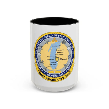 USCG Sector Field Office Grand Haven (U.S. Coast Guard) Accent Coffee Mug 15oz Black - Go Mug Yourself