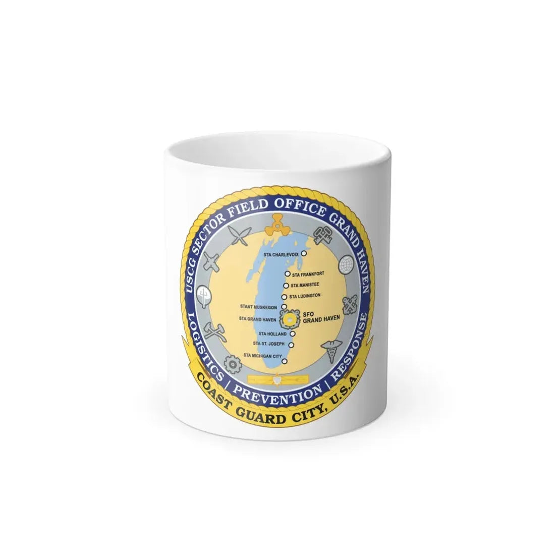 USCG Sector Field Office Grand Haven (U.S. Coast Guard) Color Changing Coffee Mug 11oz - Go Mug Yourself