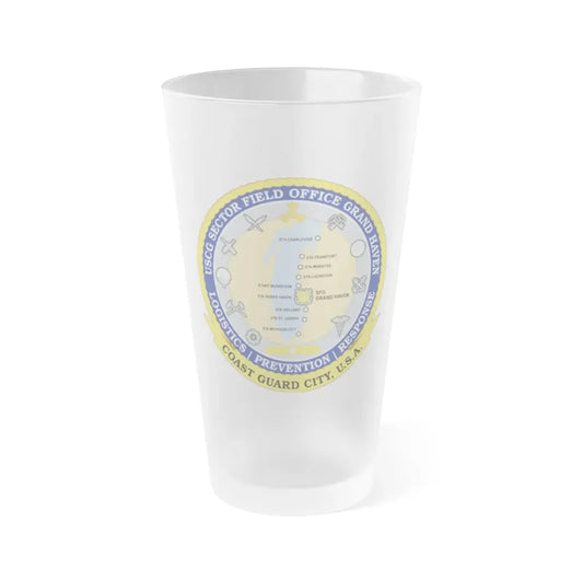 USCG Sector Field Office Grand Haven (U.S. Coast Guard) Frosted Pint Glass 16oz Default Title - Go Mug Yourself