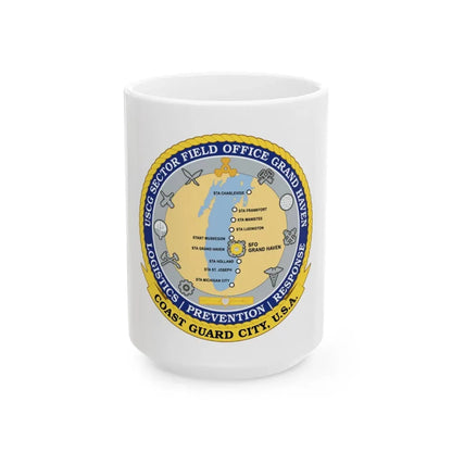 USCG Sector Field Office Grand Haven (U.S. Coast Guard) White Coffee Mug 15oz - Go Mug Yourself