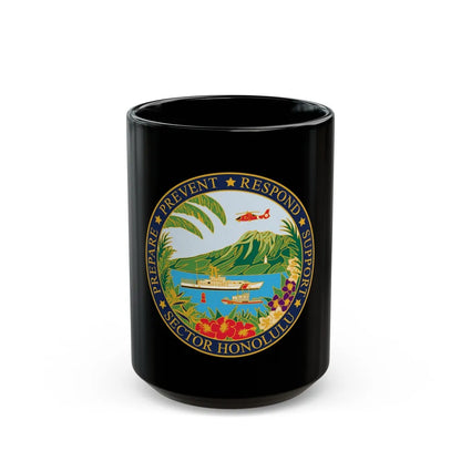 USCG Sector Honolulu (U.S. Coast Guard) Black Coffee Mug-15oz-Go Mug Yourself