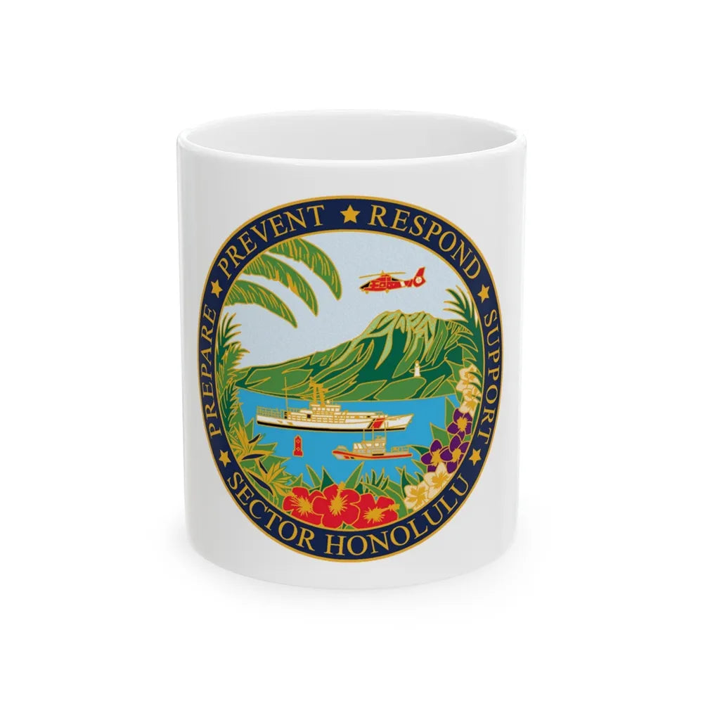 USCG Sector Honolulu (U.S. Coast Guard) White Coffee Mug-11oz-Go Mug Yourself