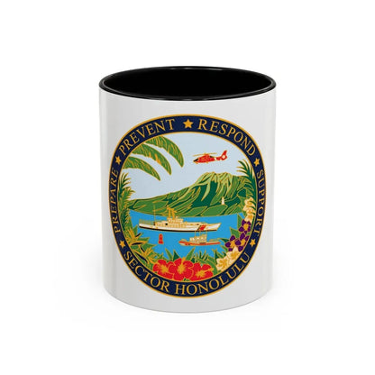 USCG Sector Honolulu (U.S. Coast Guard) Accent Coffee Mug 11oz Black - Go Mug Yourself