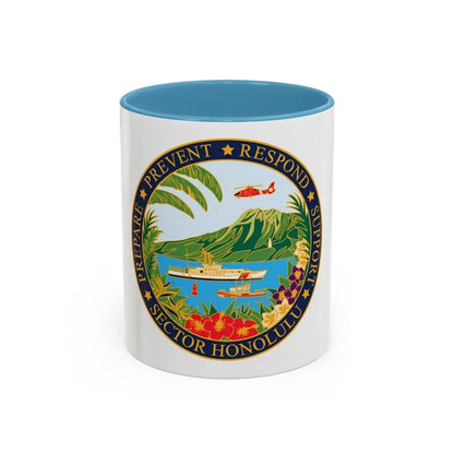 USCG Sector Honolulu (U.S. Coast Guard) Accent Coffee Mug 11oz Light Blue - Go Mug Yourself