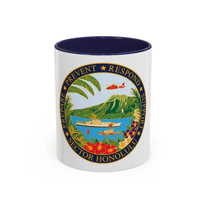 USCG Sector Honolulu (U.S. Coast Guard) Accent Coffee Mug 11oz Navy - Go Mug Yourself