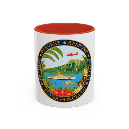 USCG Sector Honolulu (U.S. Coast Guard) Accent Coffee Mug 11oz Red - Go Mug Yourself