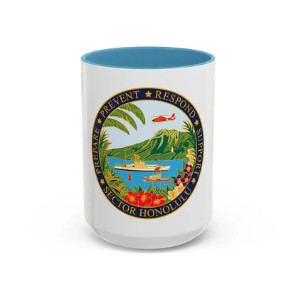 USCG Sector Honolulu (U.S. Coast Guard) Accent Coffee Mug 15oz Light Blue - Go Mug Yourself