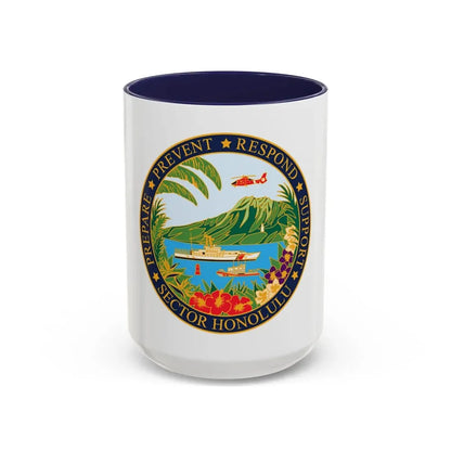USCG Sector Honolulu (U.S. Coast Guard) Accent Coffee Mug 15oz Navy - Go Mug Yourself