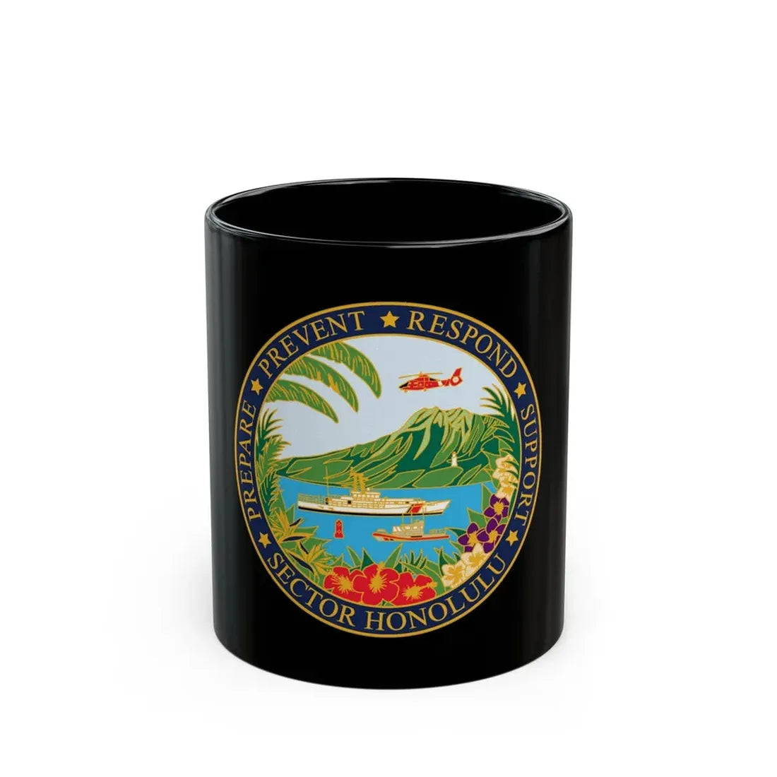 USCG Sector Honolulu (U.S. Coast Guard) Black Coffee Mug 11oz - Go Mug Yourself