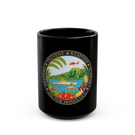 USCG Sector Honolulu (U.S. Coast Guard) Black Coffee Mug 15oz - Go Mug Yourself