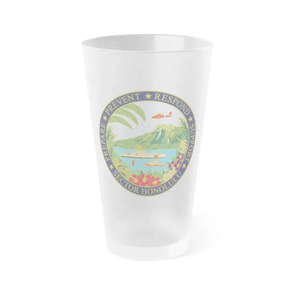 USCG Sector Honolulu (U.S. Coast Guard) Frosted Pint Glass 16oz Default Title - Go Mug Yourself