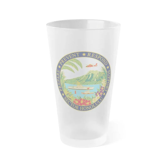 USCG Sector Honolulu (U.S. Coast Guard) Frosted Pint Glass 16oz Default Title - Go Mug Yourself