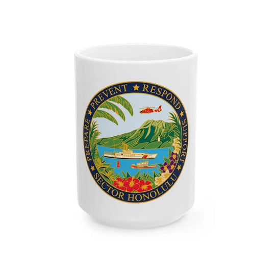 USCG Sector Honolulu (U.S. Coast Guard) White Coffee Mug 15oz - Go Mug Yourself