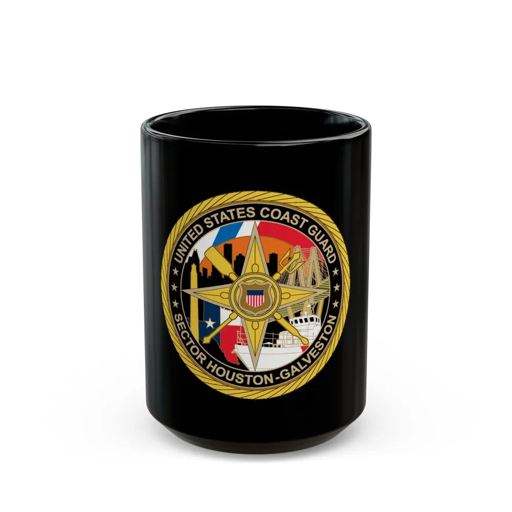 USCG Sector Houston Galveston Wardroom (U.S. Coast Guard) Black Coffee Mug-15oz-Go Mug Yourself