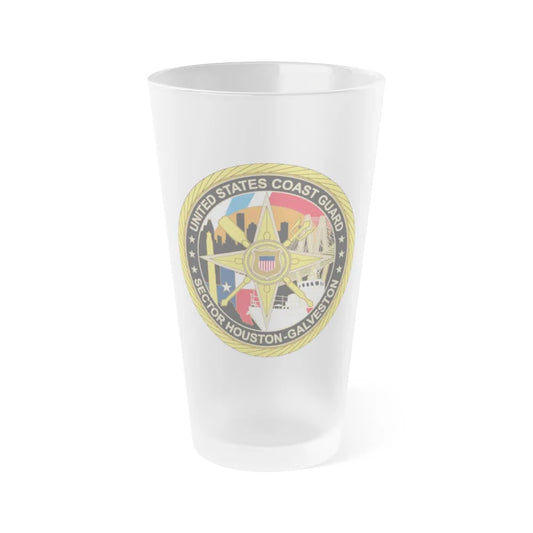 USCG Sector Houston Galveston Wardroom (U.S. Coast Guard) Frosted Pint Glass 16oz-Go Mug Yourself