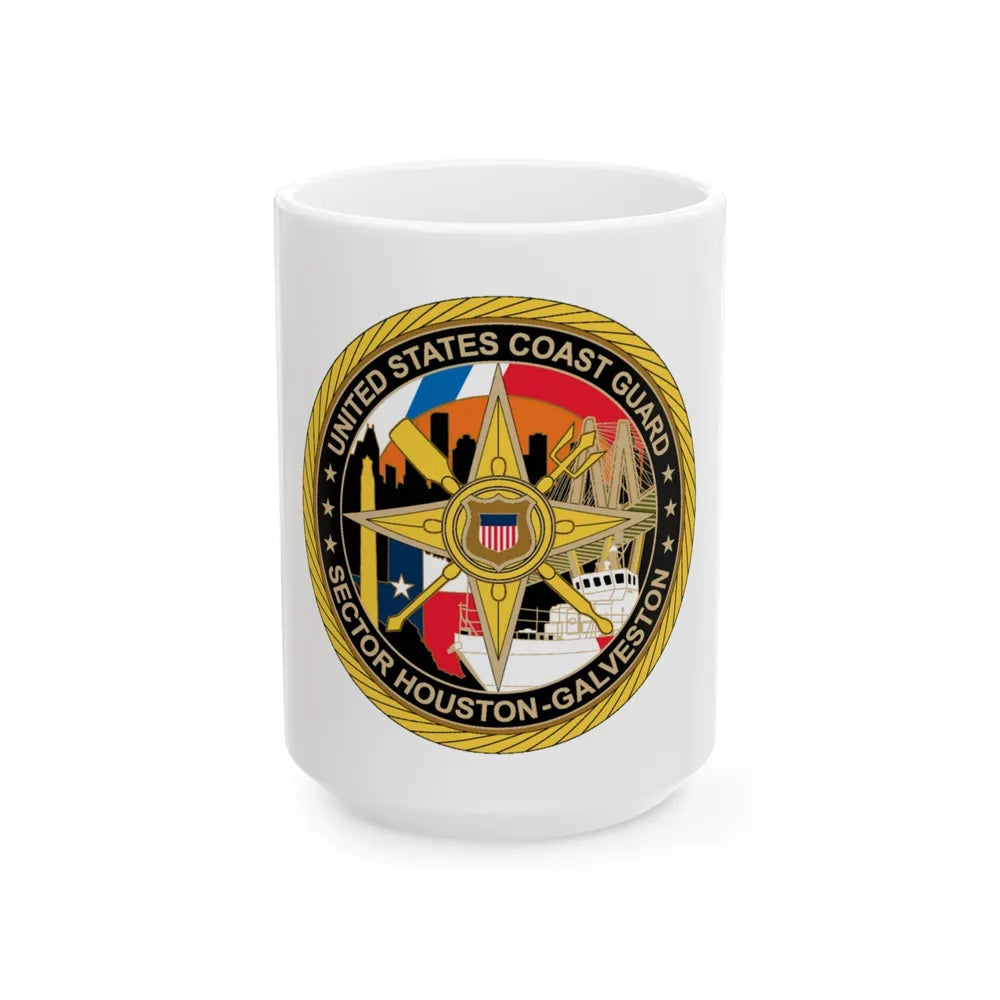 USCG Sector Houston Galveston Wardroom (U.S. Coast Guard) White Coffee Mug-15oz-Go Mug Yourself