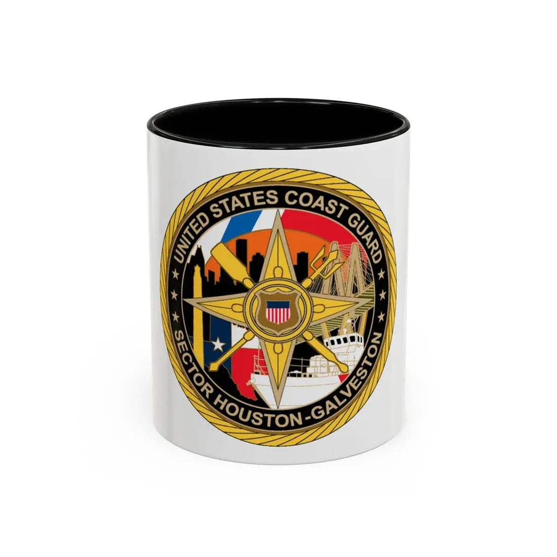 USCG Sector Houston Galveston Wardroom (U.S. Coast Guard) Accent Coffee Mug 11oz Black - Go Mug Yourself