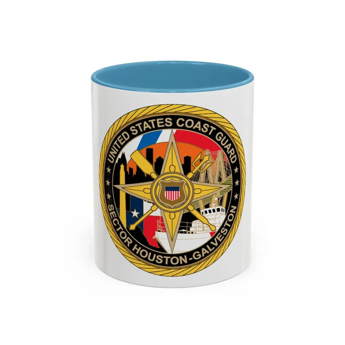 USCG Sector Houston Galveston Wardroom (U.S. Coast Guard) Accent Coffee Mug 11oz Light Blue - Go Mug Yourself