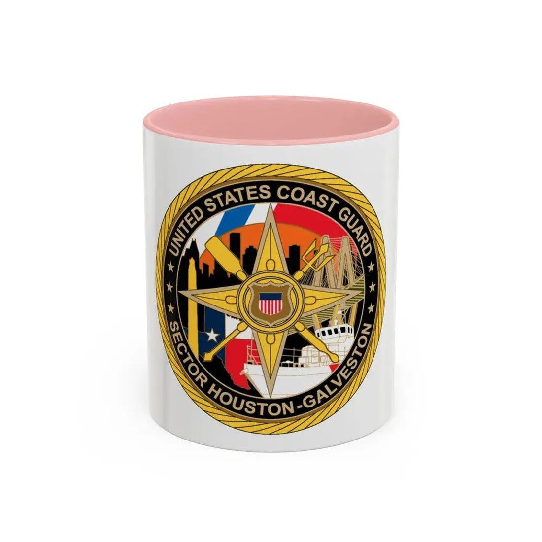 USCG Sector Houston Galveston Wardroom (U.S. Coast Guard) Accent Coffee Mug 11oz Pink - Go Mug Yourself
