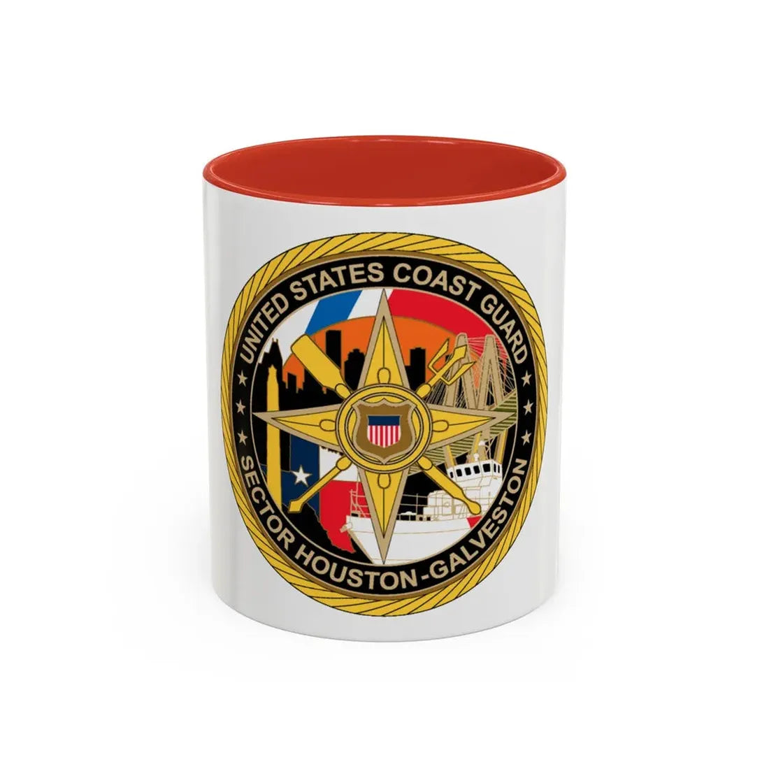 USCG Sector Houston Galveston Wardroom (U.S. Coast Guard) Accent Coffee Mug 11oz Red - Go Mug Yourself