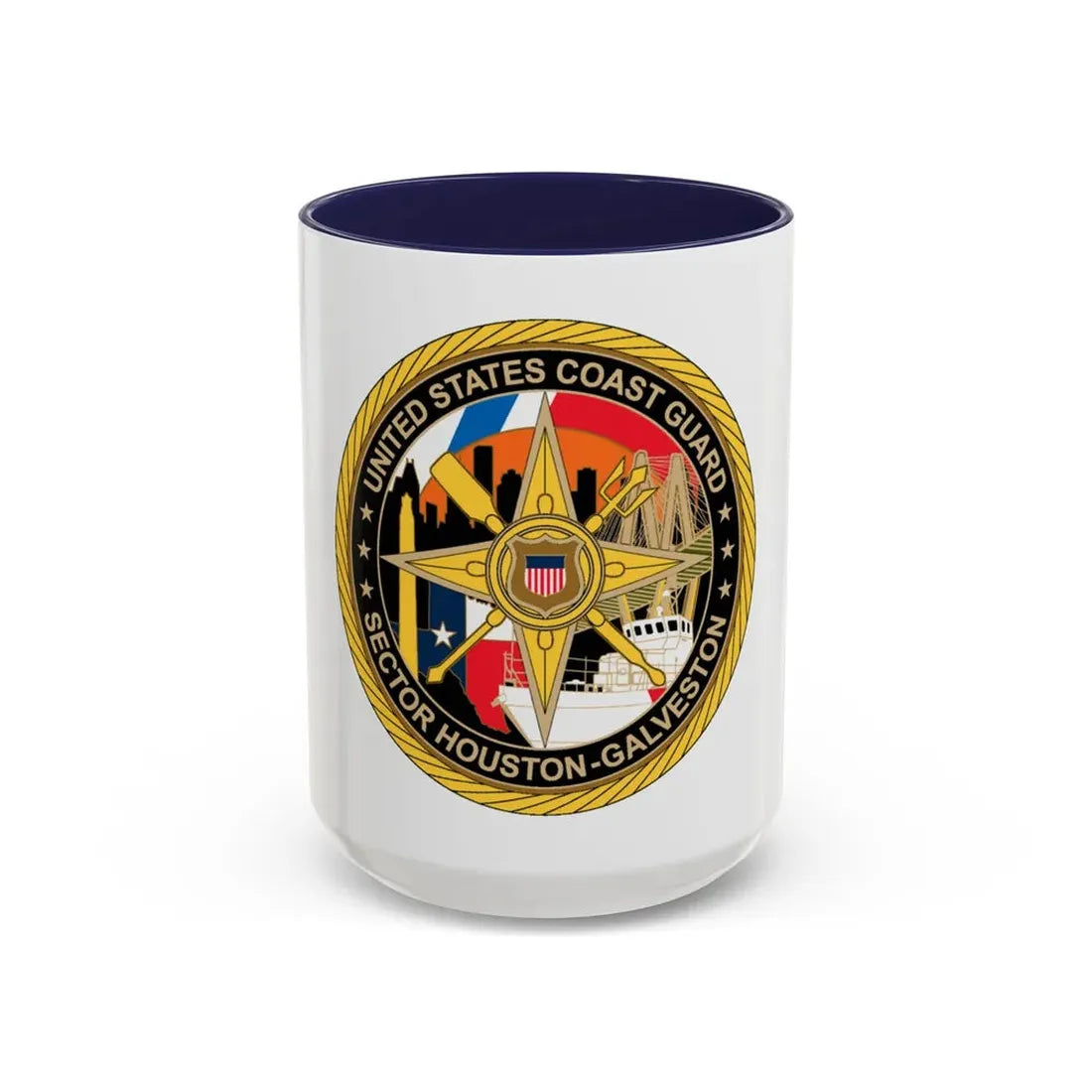 USCG Sector Houston Galveston Wardroom (U.S. Coast Guard) Accent Coffee Mug 15oz Navy - Go Mug Yourself