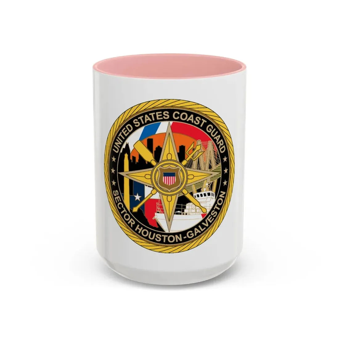 USCG Sector Houston Galveston Wardroom (U.S. Coast Guard) Accent Coffee Mug 15oz Pink - Go Mug Yourself