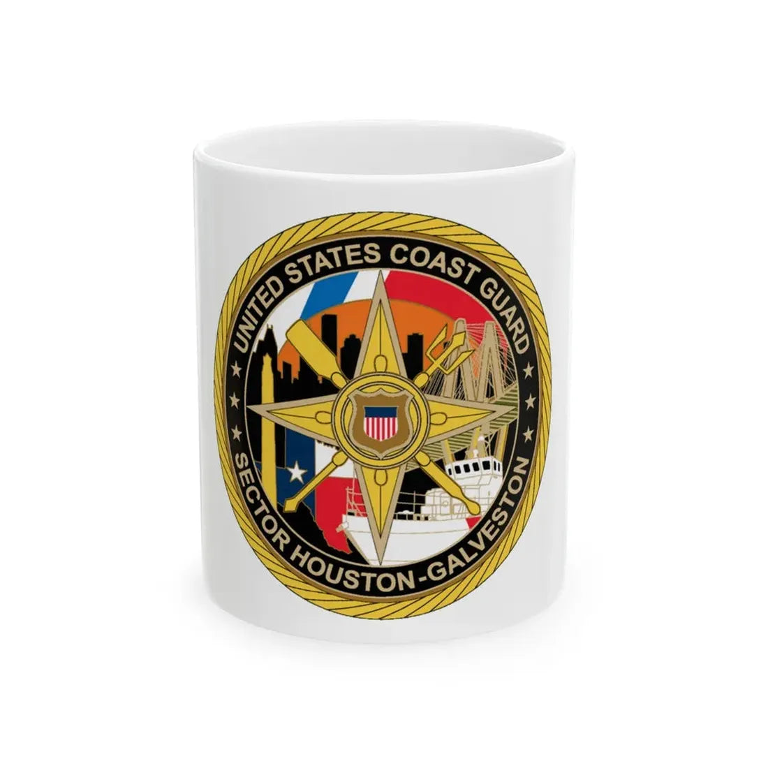 USCG Sector Houston Galveston Wardroom (U.S. Coast Guard) White Coffee Mug 11oz - Go Mug Yourself