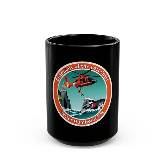 USCG Sector Humboldt Bay (U.S. Coast Guard) Black Coffee Mug-15oz-Go Mug Yourself