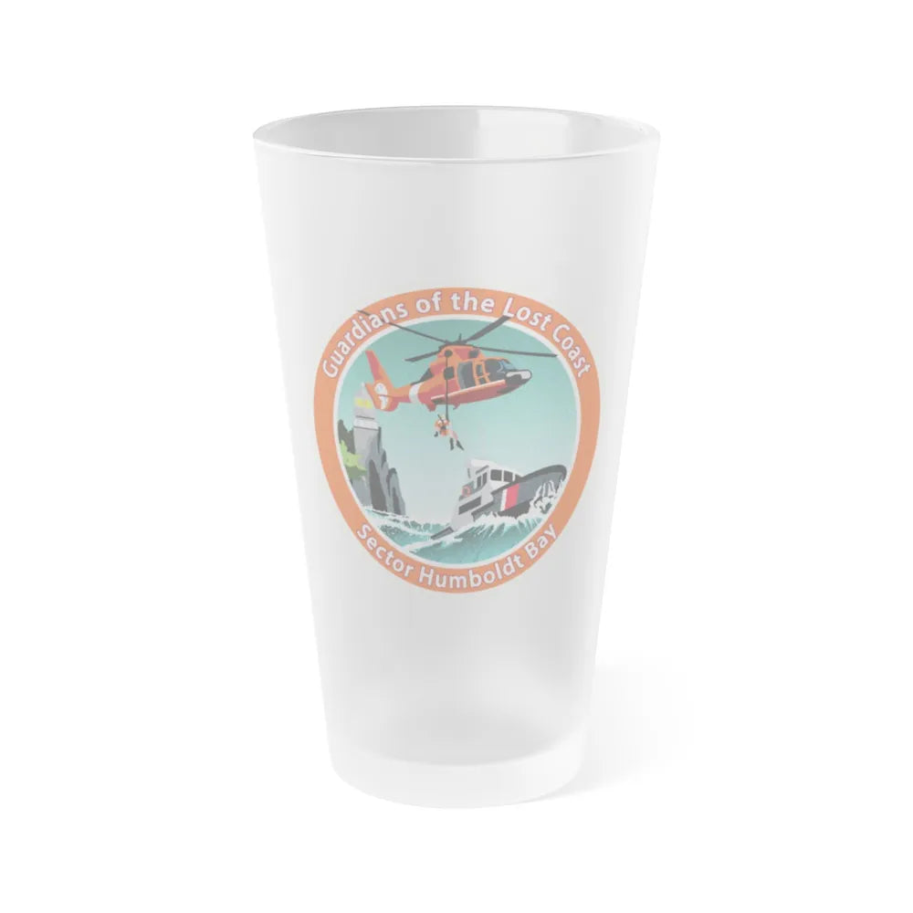 USCG Sector Humboldt Bay (U.S. Coast Guard) Frosted Pint Glass 16oz-Go Mug Yourself