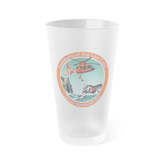 USCG Sector Humboldt Bay (U.S. Coast Guard) Frosted Pint Glass 16oz-Go Mug Yourself