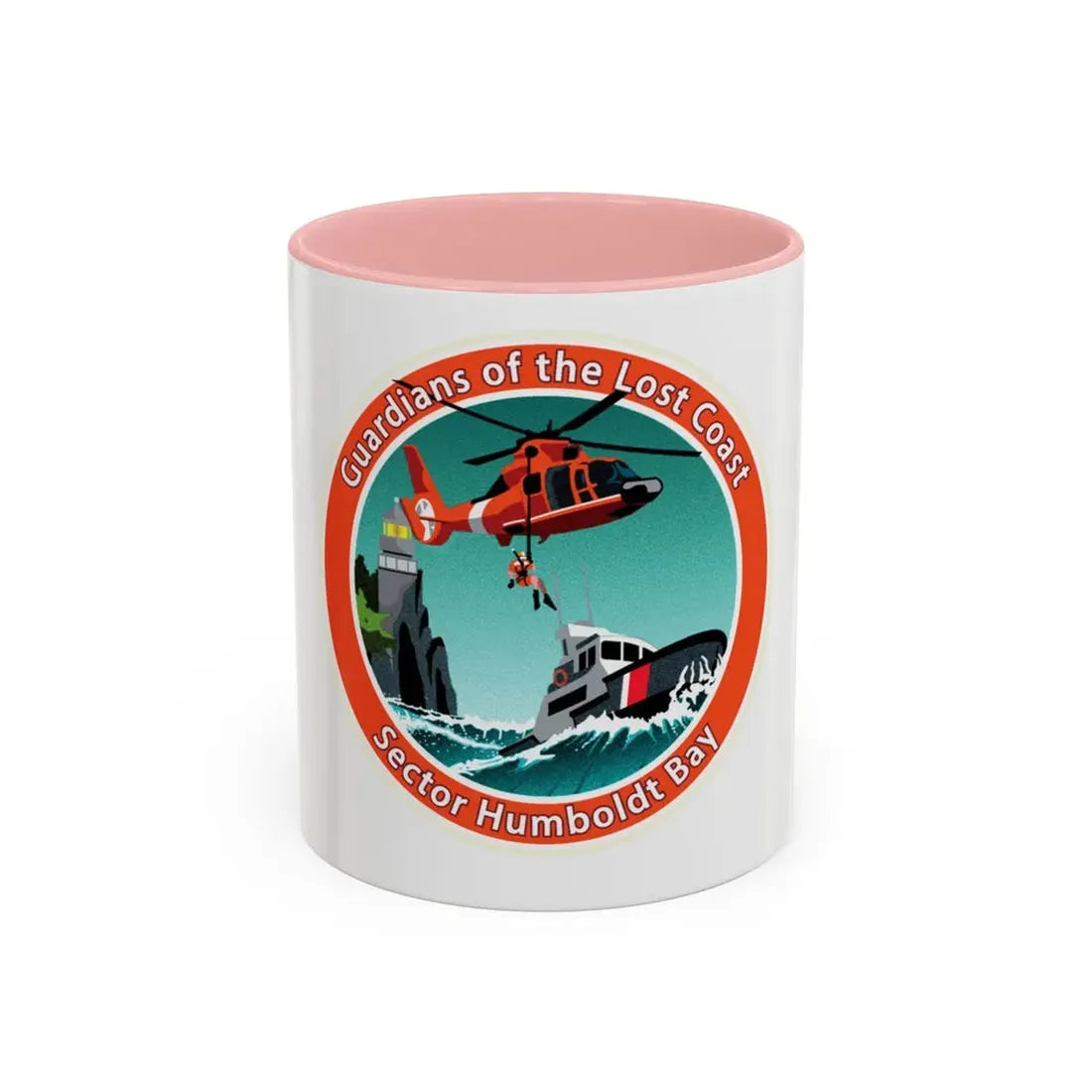 USCG Sector Humboldt Bay (U.S. Coast Guard) Accent Coffee Mug 11oz Pink - Go Mug Yourself