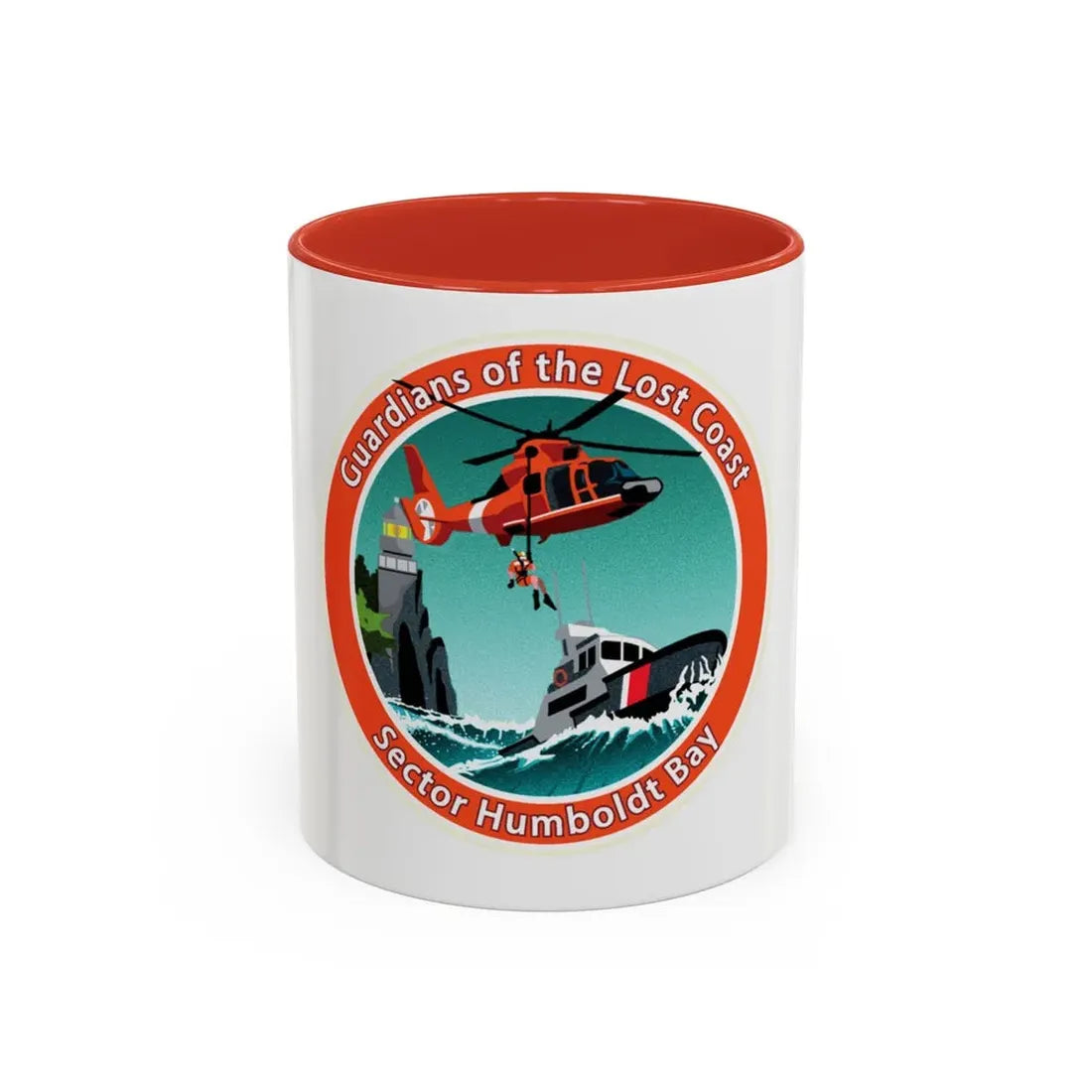 USCG Sector Humboldt Bay (U.S. Coast Guard) Accent Coffee Mug 11oz Red - Go Mug Yourself