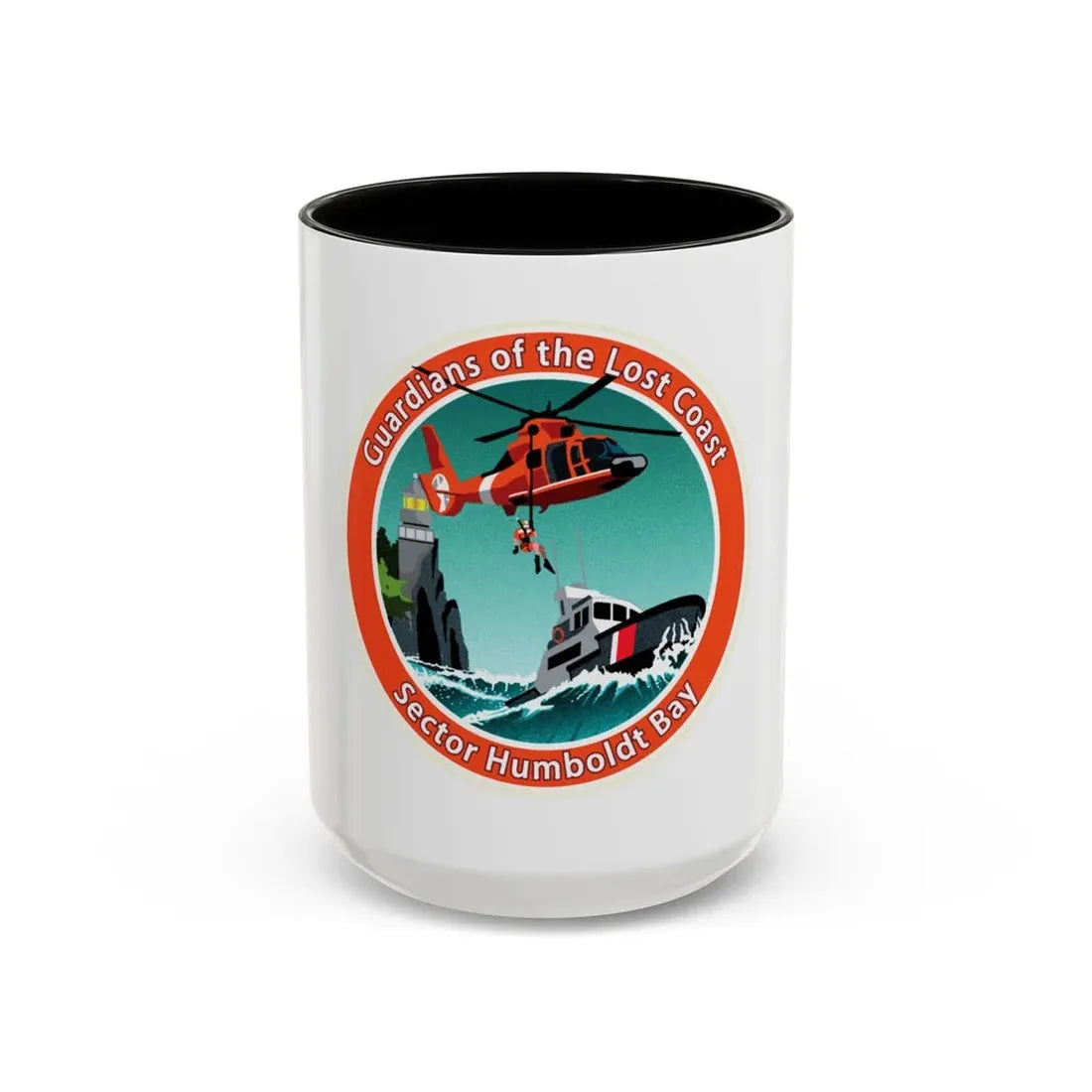 USCG Sector Humboldt Bay (U.S. Coast Guard) Accent Coffee Mug 15oz Black - Go Mug Yourself