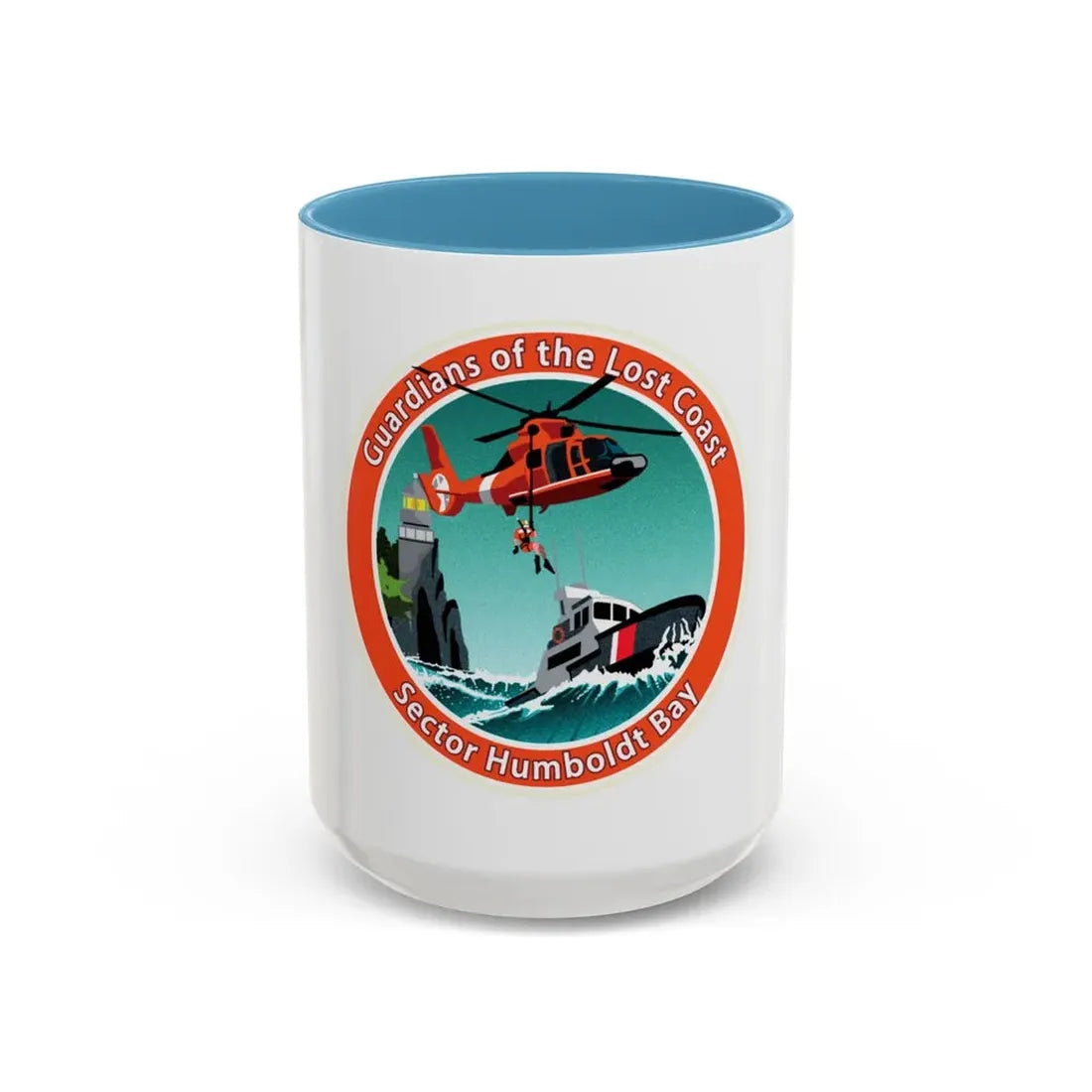 USCG Sector Humboldt Bay (U.S. Coast Guard) Accent Coffee Mug 15oz Light Blue - Go Mug Yourself