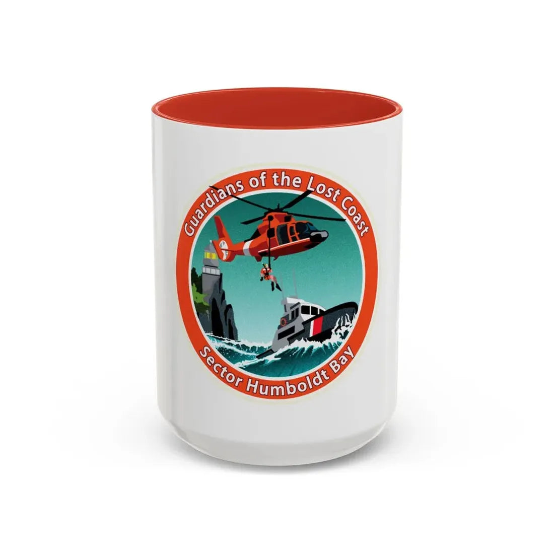 USCG Sector Humboldt Bay (U.S. Coast Guard) Accent Coffee Mug 15oz Red - Go Mug Yourself