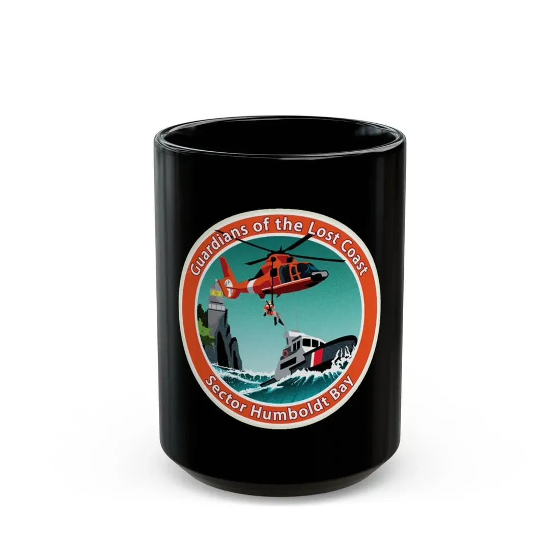 USCG Sector Humboldt Bay (U.S. Coast Guard) Black Coffee Mug 15oz - Go Mug Yourself