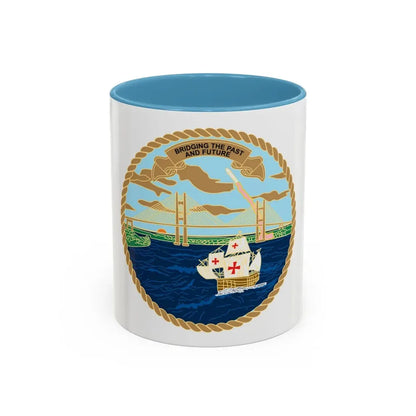 USCG Sector Jacksonville Bridge (U.S. Coast Guard) Accent Coffee Mug 11oz Light Blue - Go Mug Yourself