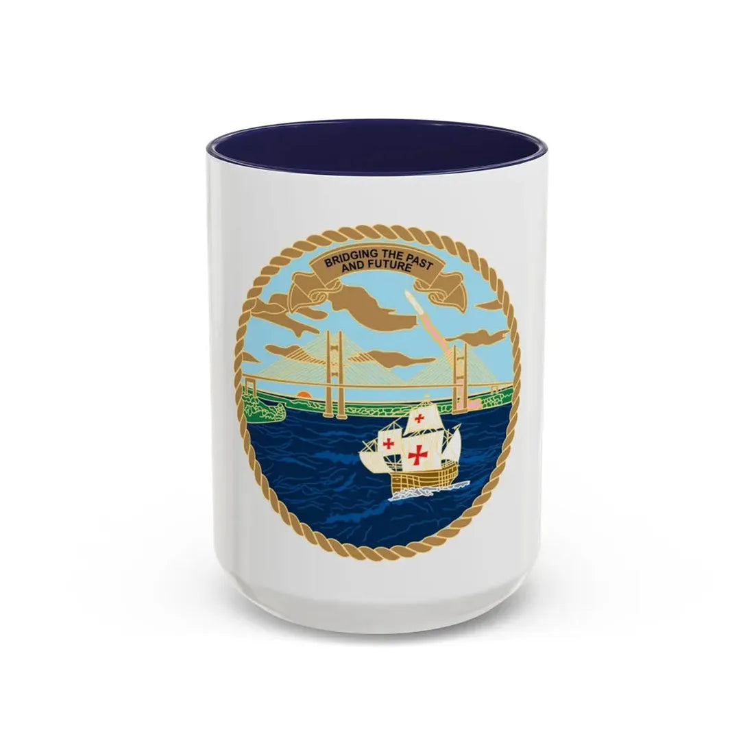 USCG Sector Jacksonville Bridge (U.S. Coast Guard) Accent Coffee Mug 15oz Navy - Go Mug Yourself