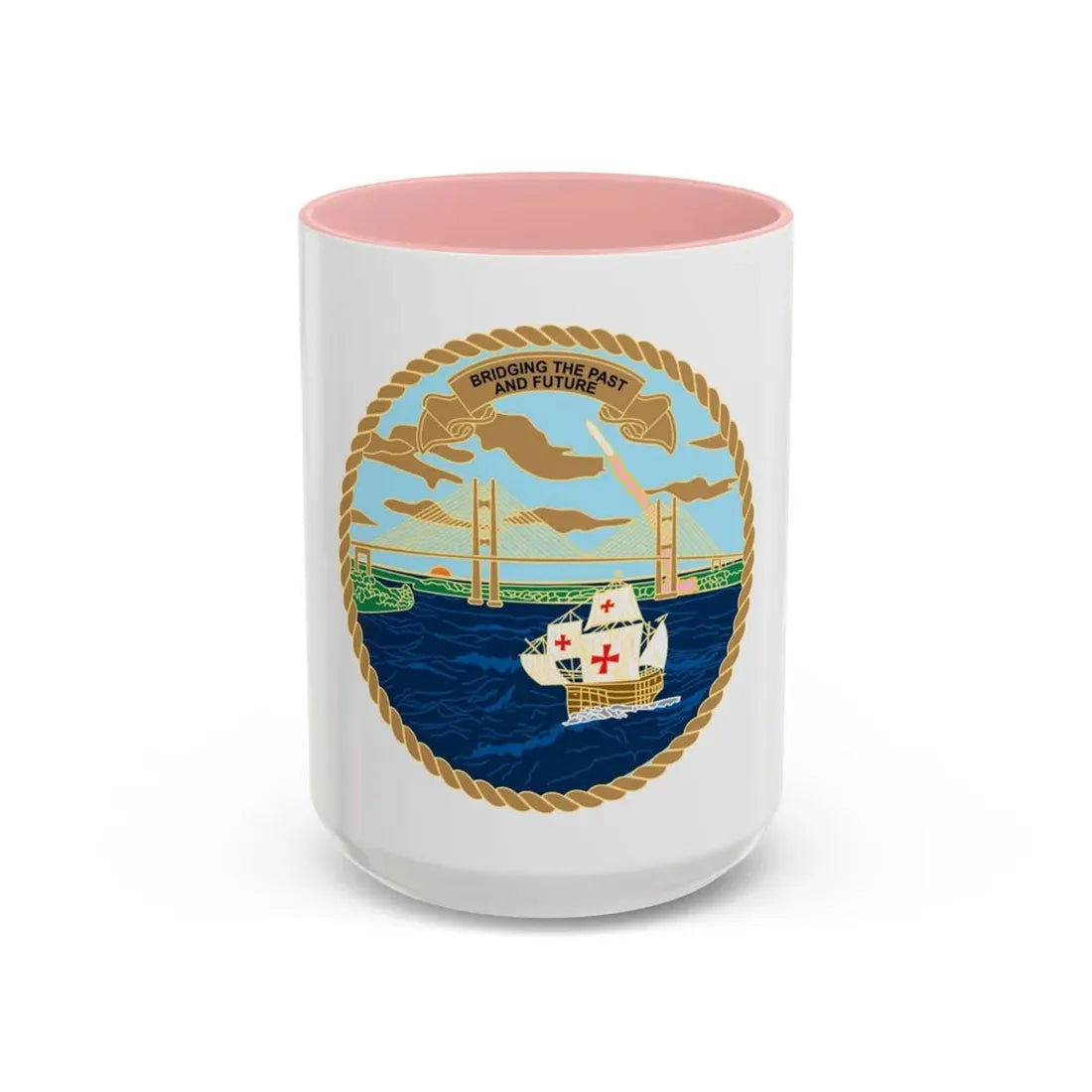 USCG Sector Jacksonville Bridge (U.S. Coast Guard) Accent Coffee Mug 15oz Pink - Go Mug Yourself