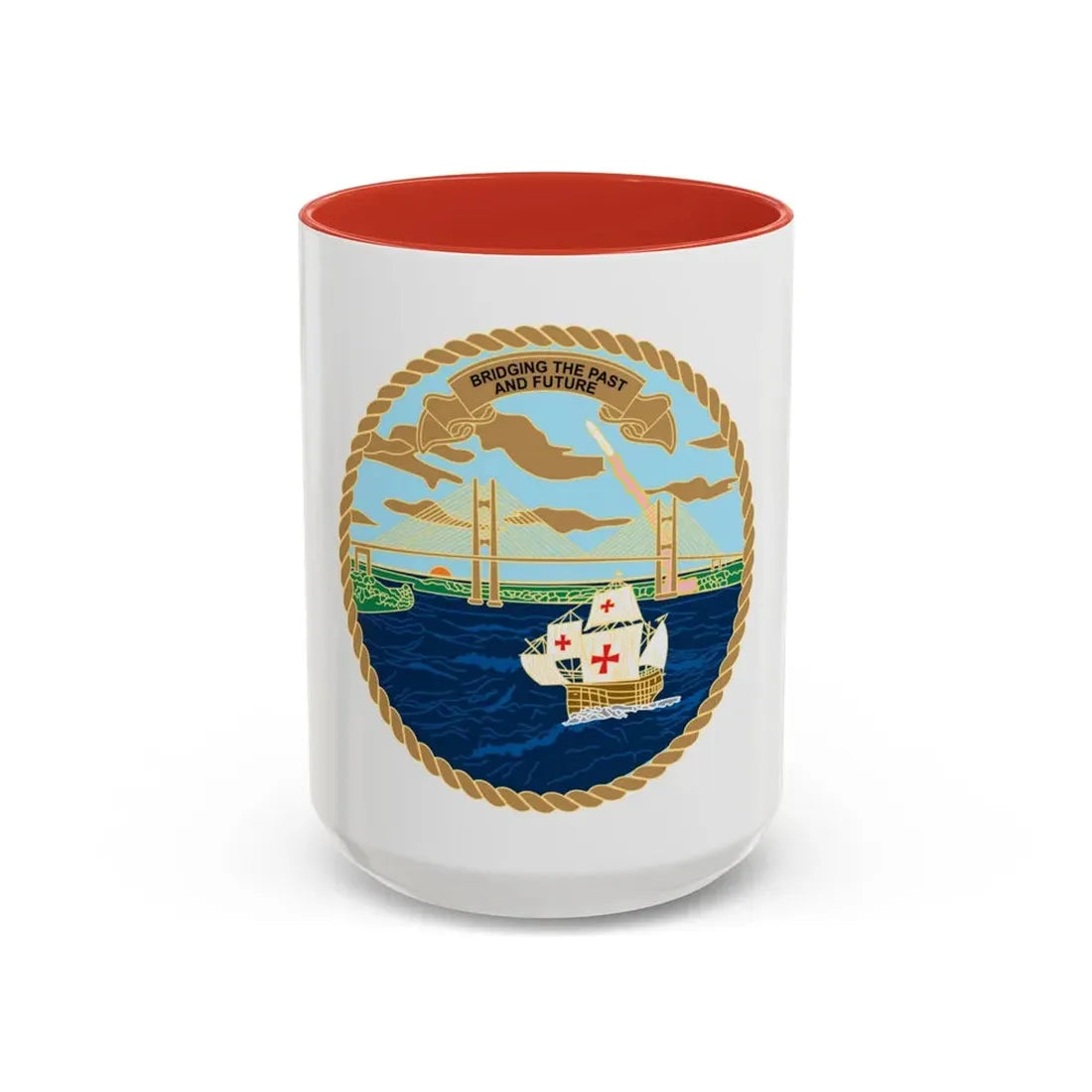 USCG Sector Jacksonville Bridge (U.S. Coast Guard) Accent Coffee Mug 15oz Red - Go Mug Yourself