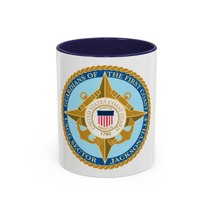 USCG Sector Jacksonville Guardians of the first coast (U.S. Coast Guard) Accent Coffee Mug 11oz Navy - Go Mug Yourself